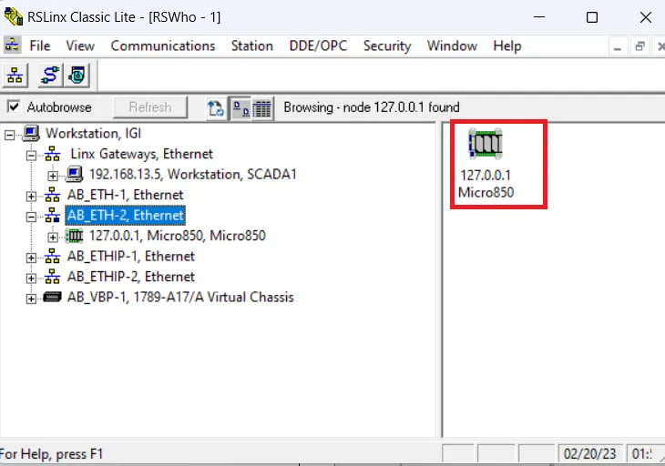 img/Connected Components Workbench simulator/simulator added to rslinx.webp